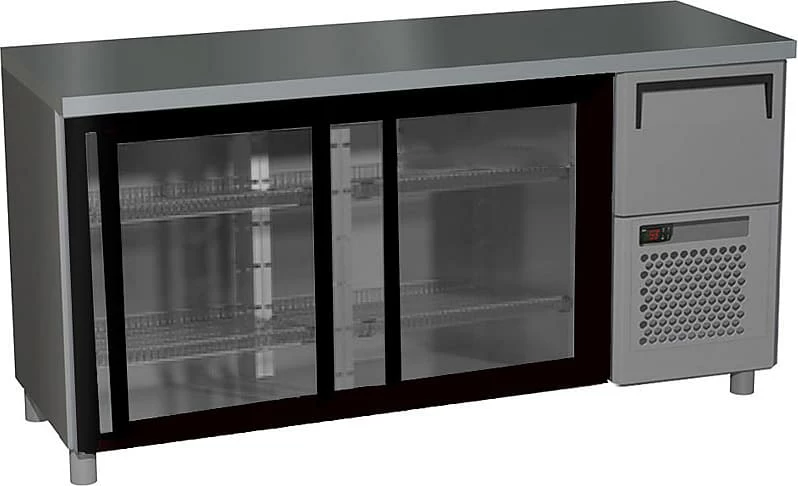 Стол охлаждаемый Полюс Carboma RAL BAR T57 M2-1-C 9006 (BAR-360К)