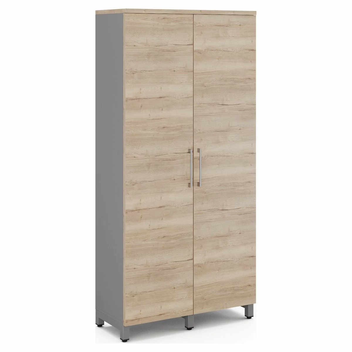 Гардероб распашной Kobor HRG-90/40/M aluminum/natural
