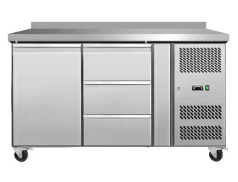 Стол холодильный Koreco GN/2100TNL1D3/W пристенный с 1 дверью GN1/1, с 3 ящиками