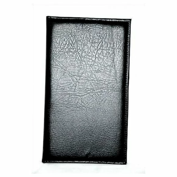 Папка-карта вин 32,5*18,5см 2-х стор.кож.зам. черная съемные файлы (530) /1/
