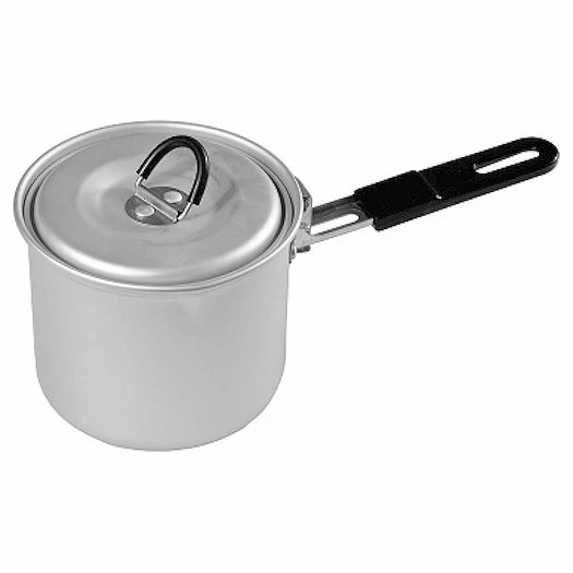 Котелок походный алюминиевый 0,8 л. со складной пластиковой ручкой MGsteel /1/