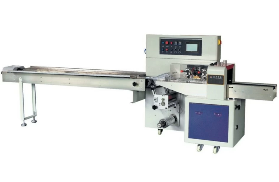 Горизонтальная упаковочная машина Hualian Machinery DXDZ-600XD (лент. 250 мм, рег.форм., S 400, L 180-500, H-120, трансп.попереч.запайки)