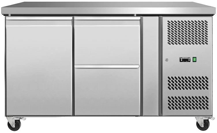 Стол холодильный Koreco GN/2100TNL1D2 островной с 1 дверью GN1/1, с 2 ящиками