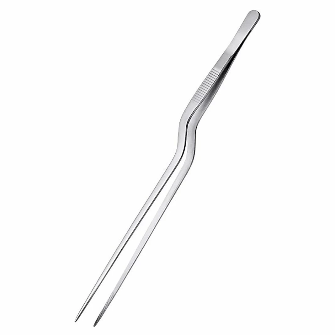 Щипцы (пинцет) 30 см. изогнутые нерж. MGsteel /1/