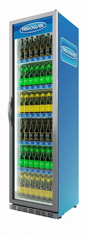 Холодильный шкаф Frigoglass Max 500 B (R290) (сер.корпус, бел.кабинет, перенавес дв., 2Led, 6полок, 6цд, контроллер, откл.освещ.)