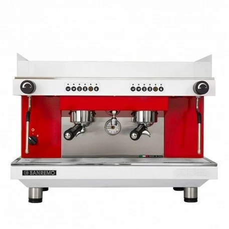 Кофемашина Sanremo Zoe SED 2Gr, автоматическая, бело-красная