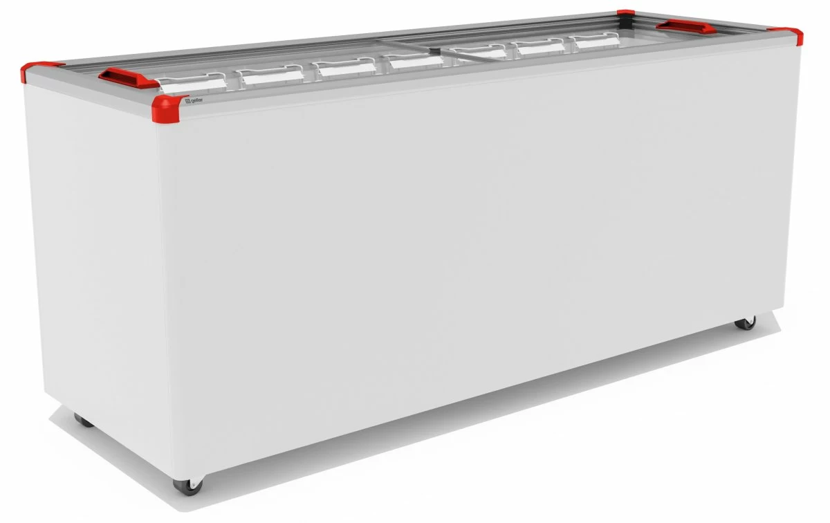 Морозильный ларь FROSTOR GELLAR FG 700 C v25 прямое стекло, красный (пропан)
