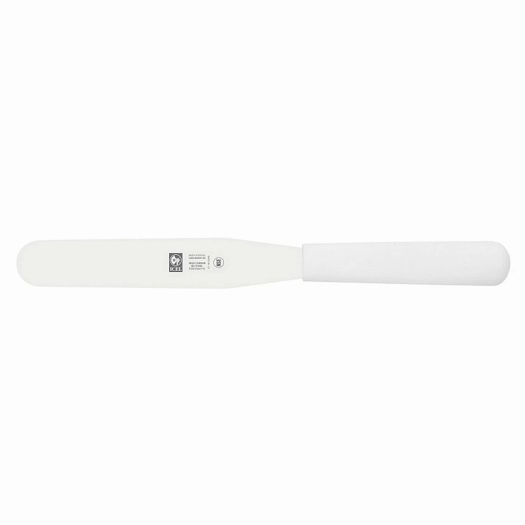 Лопатка 25 см. прямая рабочая часть 15*2,7 см. нерж. узкая с пластик. ручкой, белая Icel /1/6/