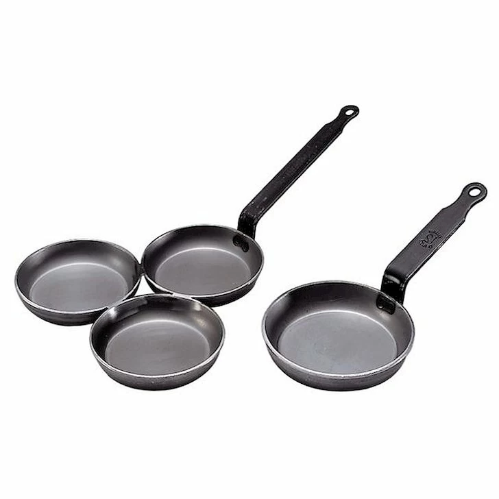 Сковорода для оладьев d=12 см. белая сталь Carbone Steel (индукция) De Buyer /1/10/