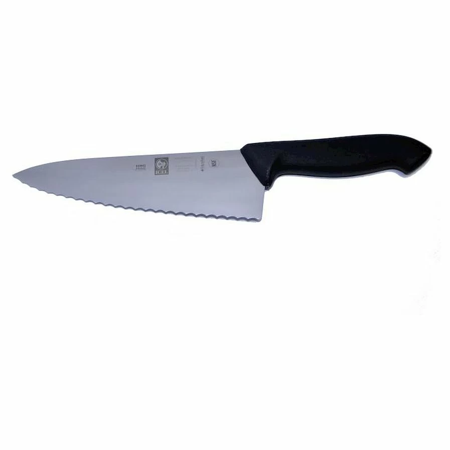 Нож поварской 200/340 мм. Шеф черный, с волн.кромкой HoReCa Icel /1/6/
