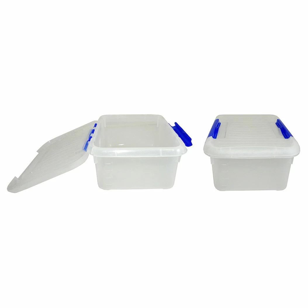 Контейнер для продуктов прямоуг. 6 л 30*23*12 см с синим зажимом MG /1/12/