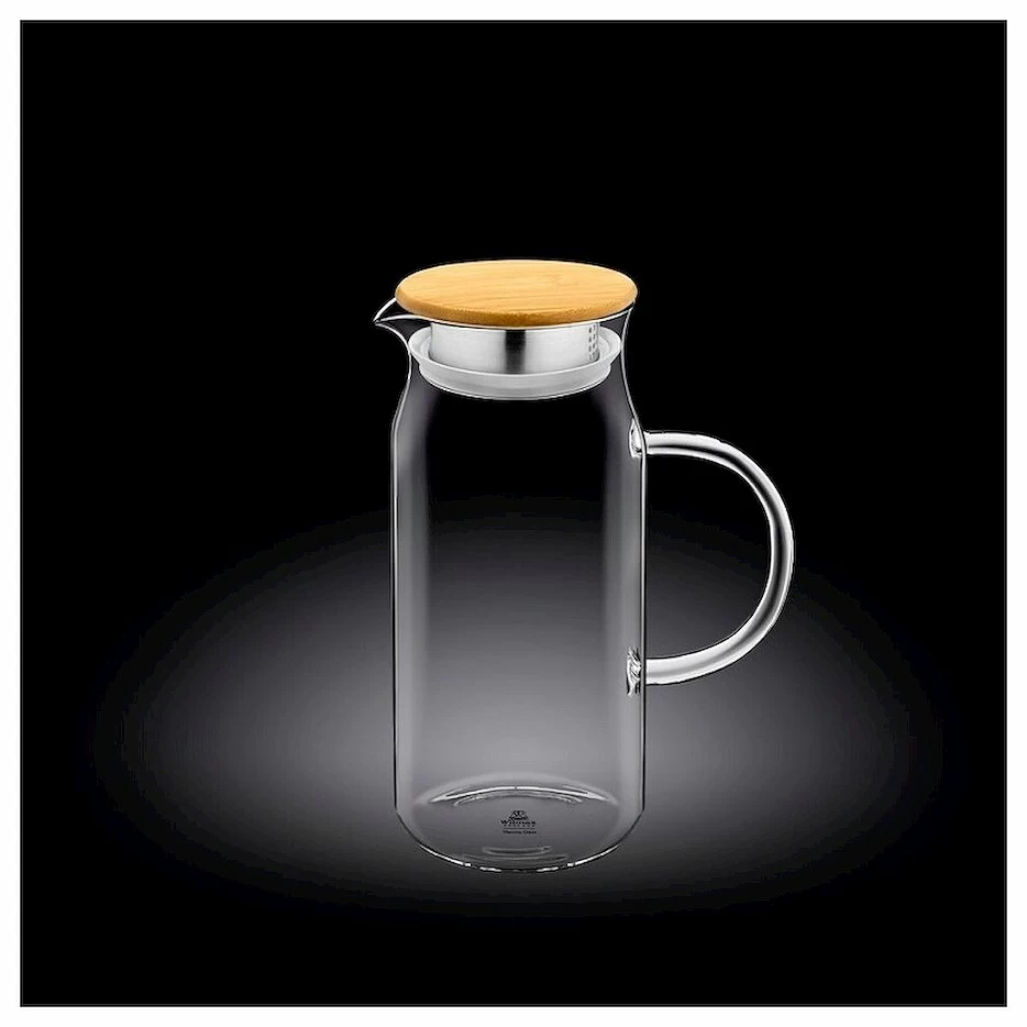 Кувшин 1 л с крышкой бамбук + сетка нерж Thermo Glass /1/18/