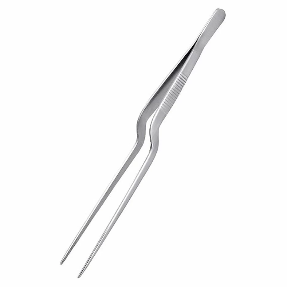 Щипцы (пинцет) 20 см. изогнутые нерж. MGsteel /1/