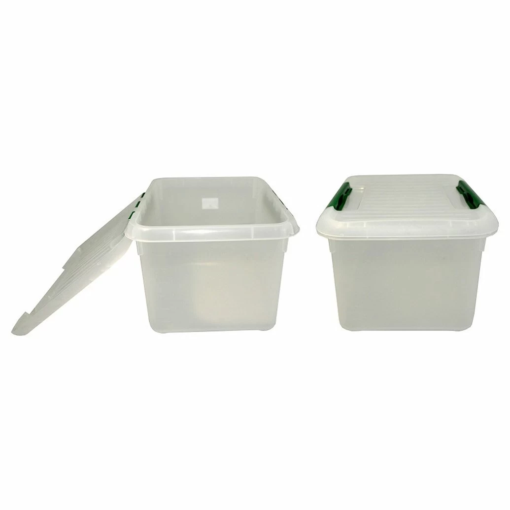 Контейнер для продуктов прямоуг. 8 л 30*23*16 см с зеленым зажимом MG /1/10/
