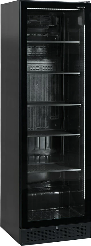 Шкаф холодильный со стеклом Tefcold SCU1425 Frameless дверь без рамы, черный