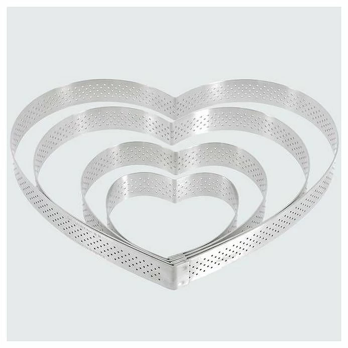 Форма для выкладки/выпечки «Сердце» d=18 см. 400 мл. перфорир. нерж. De Buyer /1/