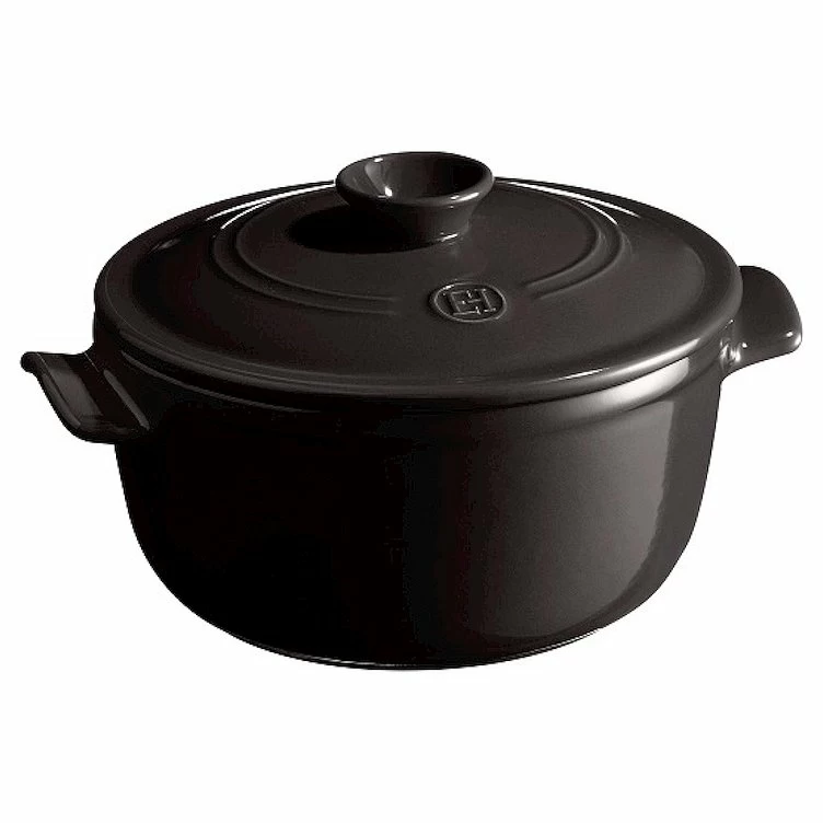Кастрюля 2,5 л. d=22,0 см. h=15,5 см. с крышкой черная керам Emile Henry /1/