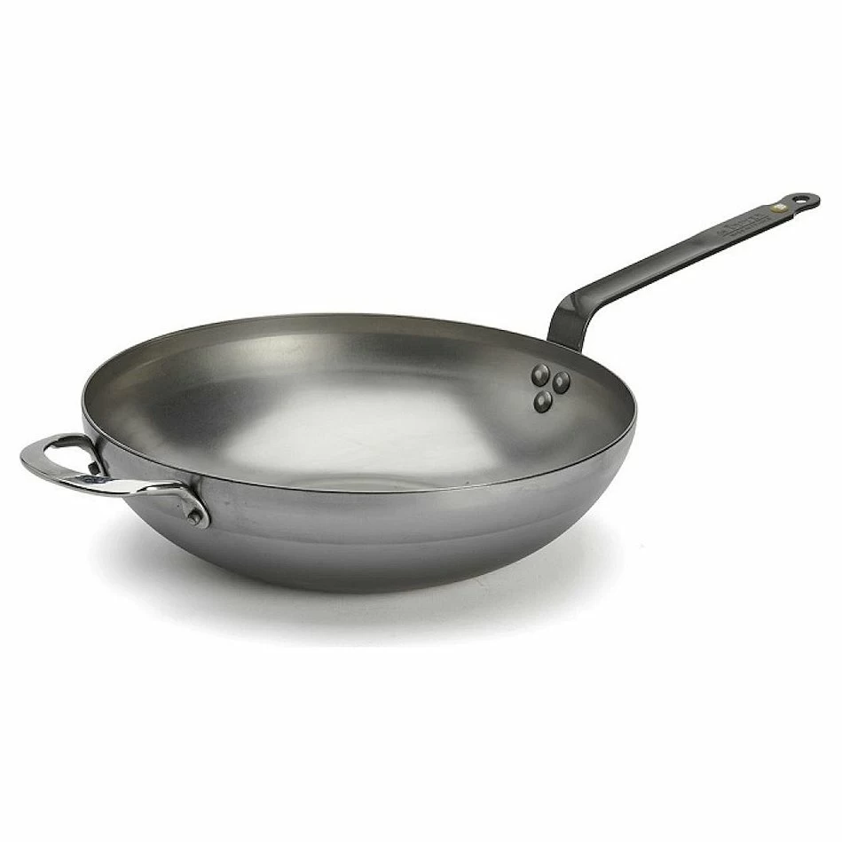 Сковорода Wok d=32 см. h=9,2 см. 3,7 л. белая сталь с 2 ручками De Buyer /1/6/