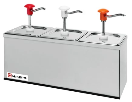 Дозатор для соусов с 3 помпами и 3 гастроемкостями GN1/6*200 мм Kalando KD002 3 set