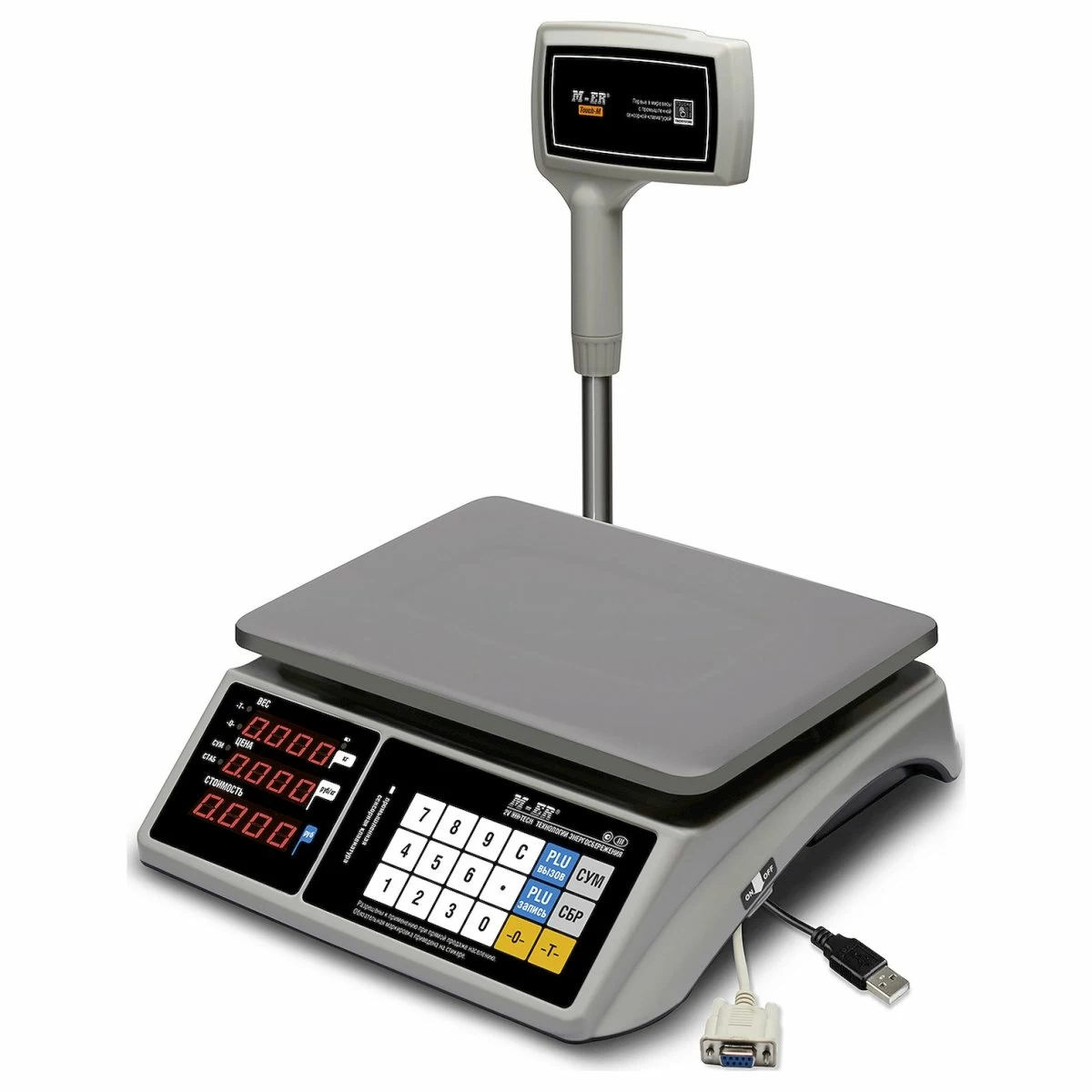 Весы торговые Mertech M-ER 328ACPX-6.1 LED c RS 232 и USB