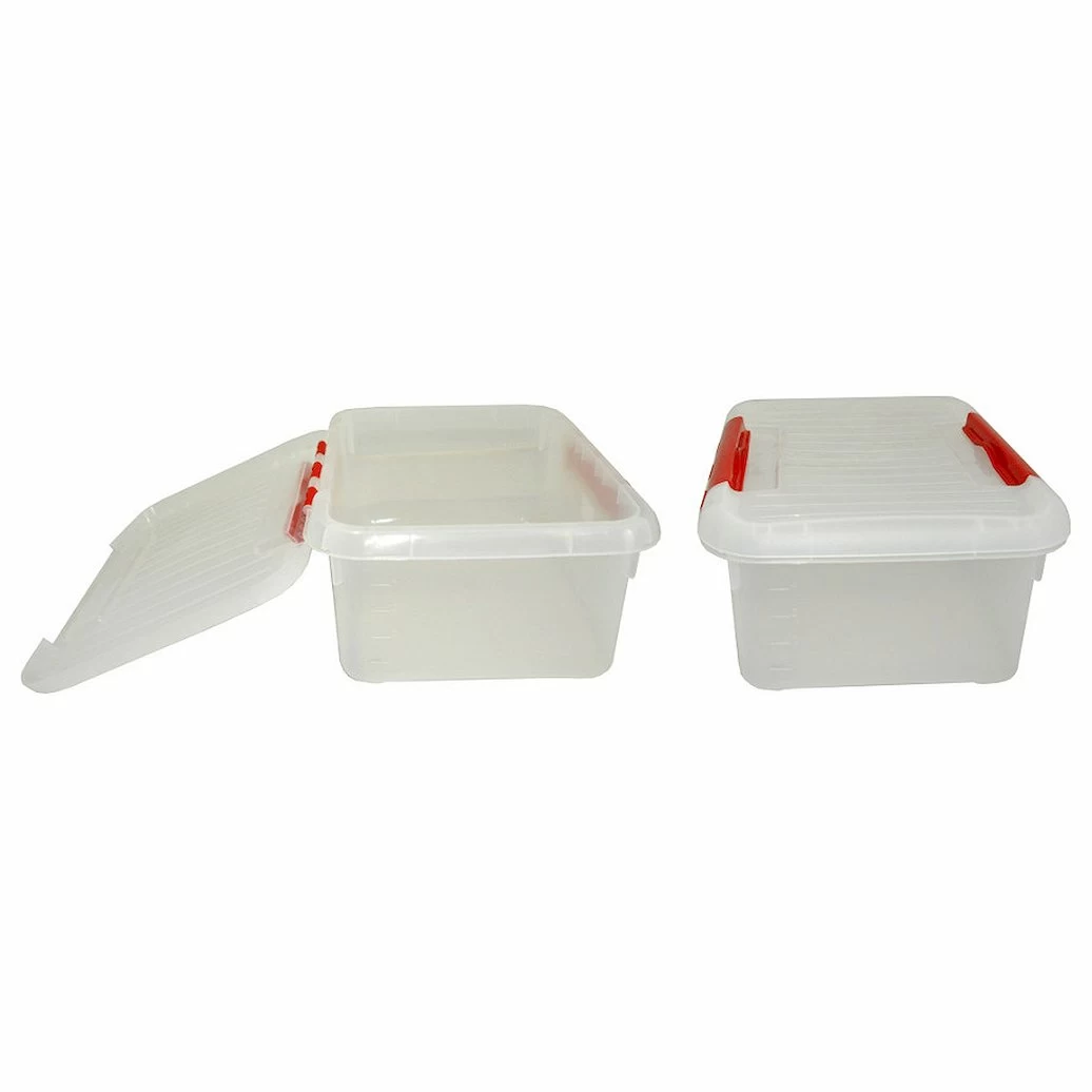Контейнер для продуктов прямоуг. 6 л 30*23*12 см с красным зажимом MG /1/12/