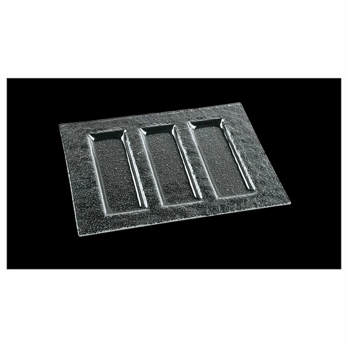 Тарелка 300*230 мм. 3-х секционная прозрачное стекло 3D (2330-3060-15-003) /1/