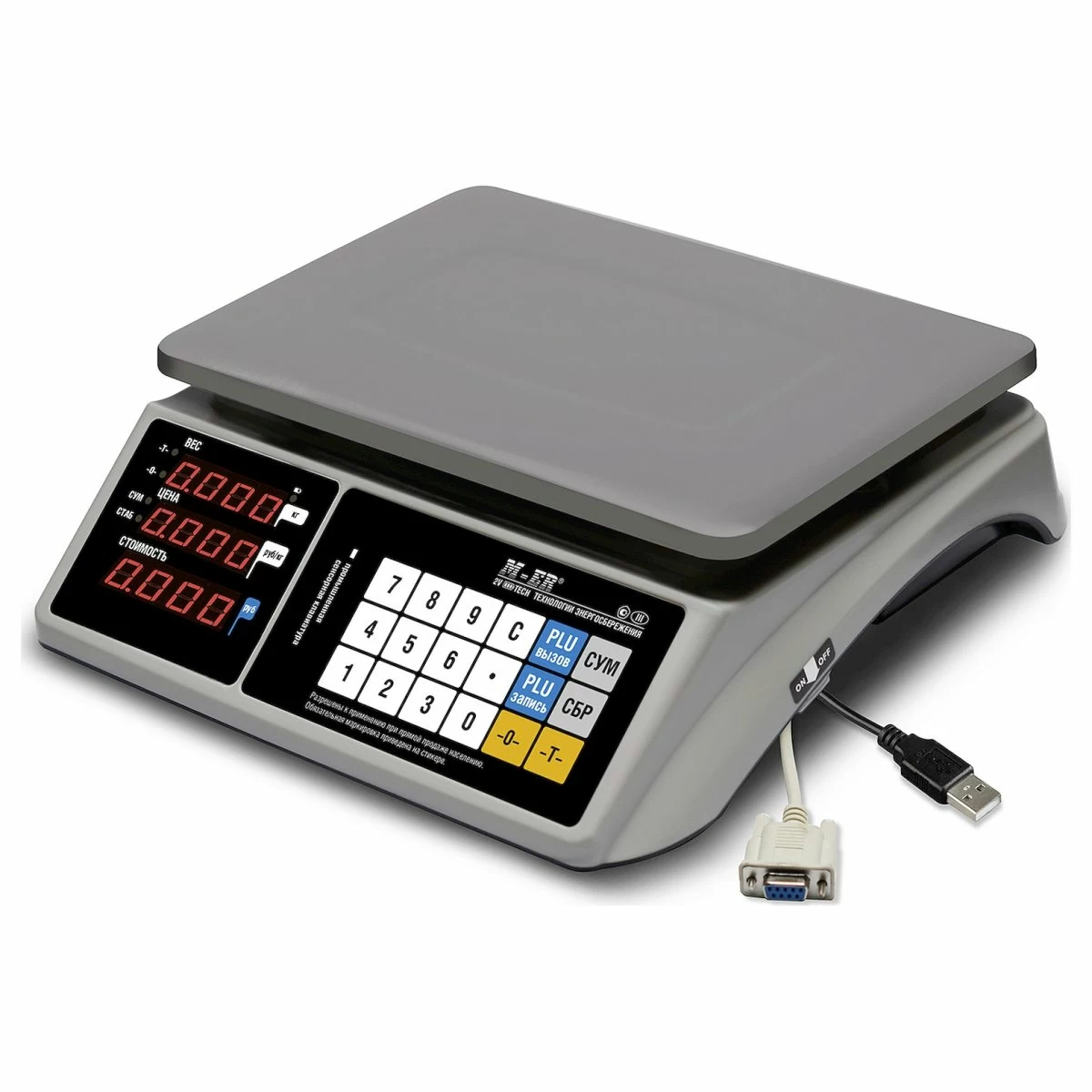 Весы торговые Mertech M-ER 328AC-6.1 LED с RS-232 и USB(COM)