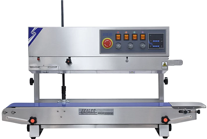 Роликовый конвейерный запайщик вертикальный Hualian Machinery FRBM-810II SS (нерж.)