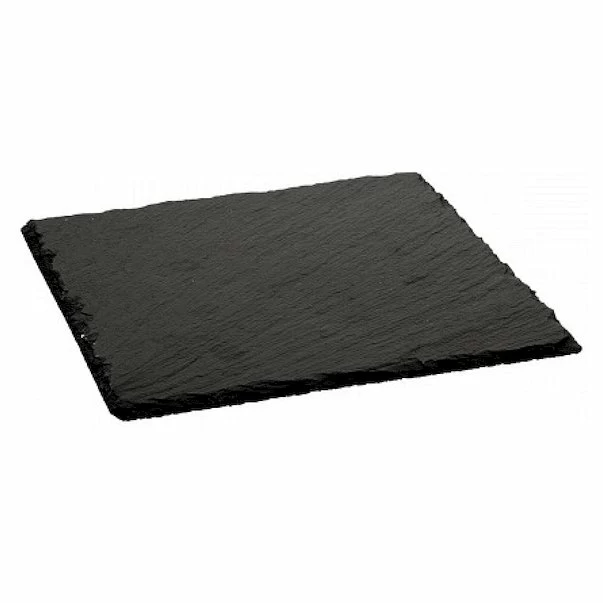 Блюдо для подачи квадратное 20*20 см. h=0,9 см. черное, сланец MGprof /1/