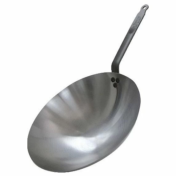 Сковорода Wok d=35,5 см. белая сталь (индукция) De Buyer /1/3/