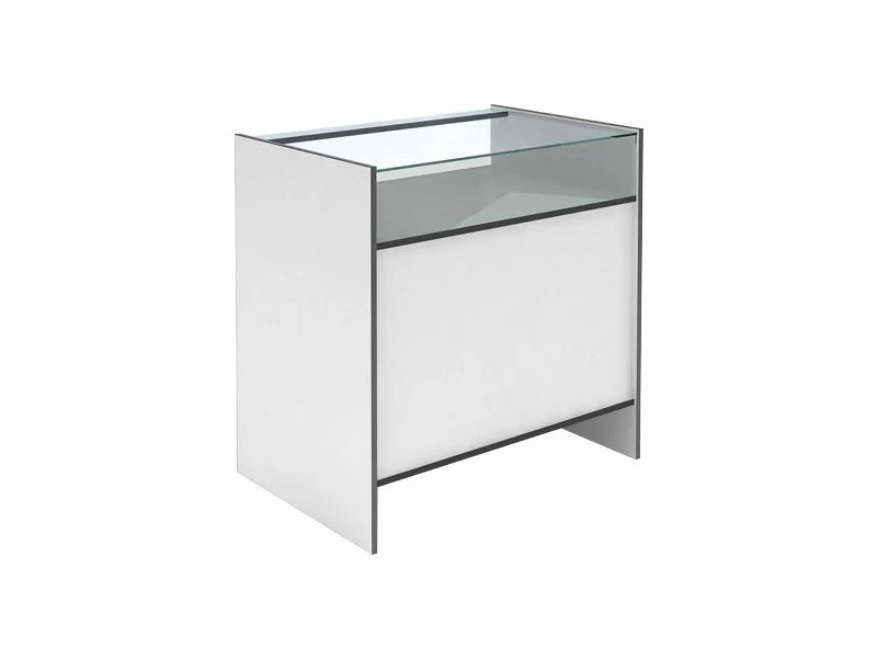 Прилавок CRYSPI ST S (S 6090 GS, 900x600x900, стеклянный верх, ЛДСП16, серый)