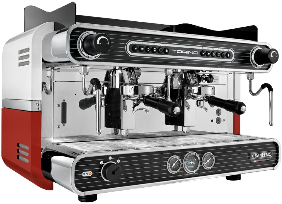 Кофемашина Sanremo Torino SED (автомат) 2 гр. красно-белая