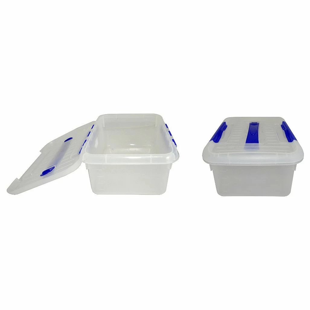Контейнер для продуктов прямоуг. 6 л 30*23*12 см с ручкой с синим зажимом MG /1/12/