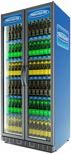 Холодильный шкаф Frigoglass Max 1000 HD (R290) (сер.корпус,бел.кабинет,сер.рамка дв.,2Led,5полок,5ЦД)