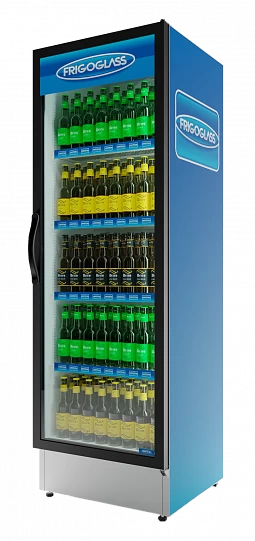 Холодильный шкаф Frigoglass Plus 500 (R290) (сер.корпус,бел.кабинет,черн.рамка дв.,1Led,5полок,5ЦД)