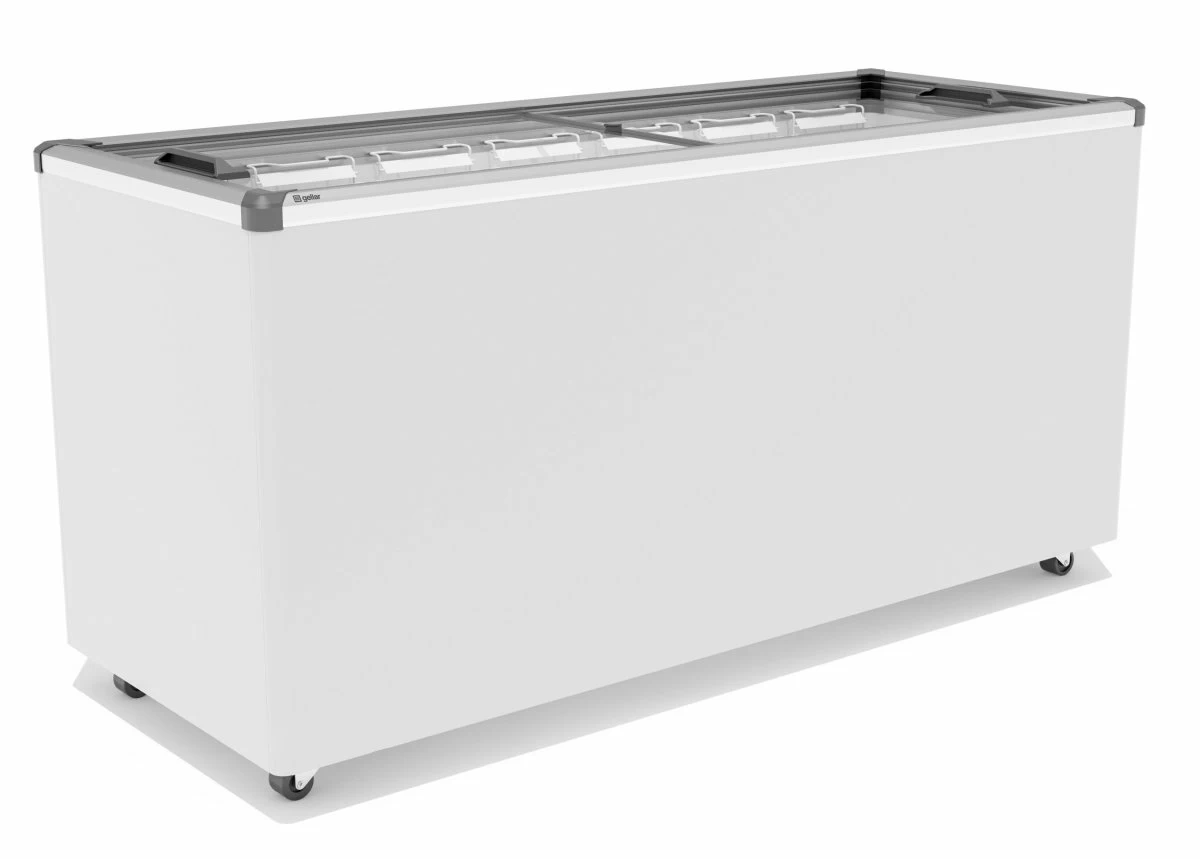 Морозильный ларь FROSTOR GELLAR FG 600 C v25 прямое стекло, серый (пропан)