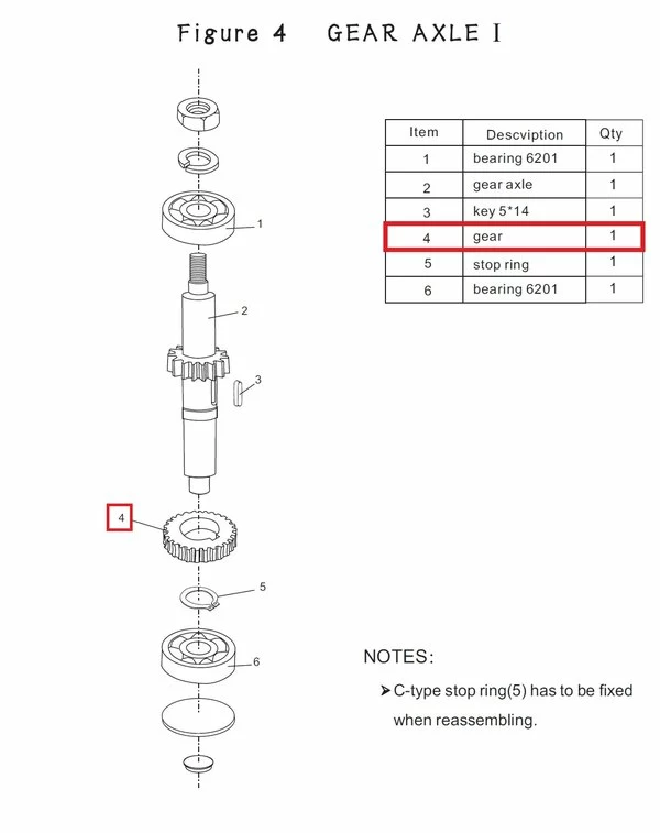 Шестерня F4-4 для миксера планетарного т.м. EKSI серии EJ, мод. EJ-20BF