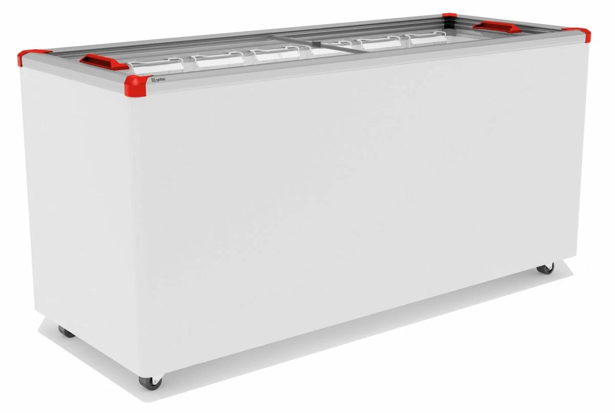 Морозильный ларь FROSTOR GELLAR FG 600 C v25 прямое стекло, красный (пропан)