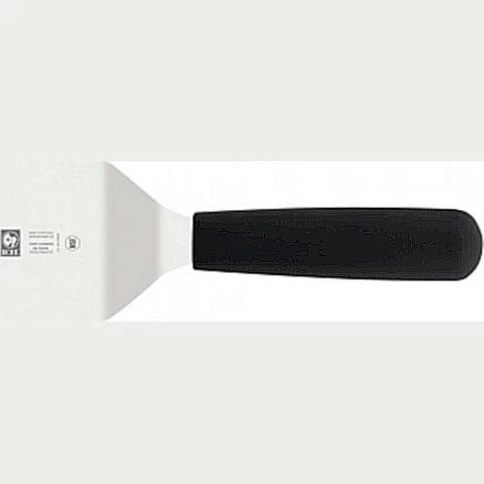 Лопатка 27,5 см. изогнутая раб. часть 12*7,5 см. нерж. широкая с пластик. ручкой, черная Icel /1/6/