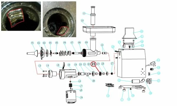 Колесо червячное латунное для мясорубки т.м. EKSI серии MM, мод. MM-220, MM-220A