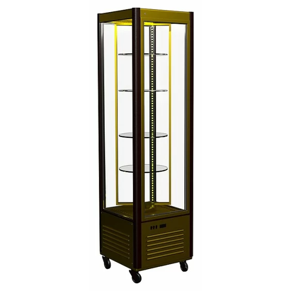 Витрина кондитерская Полюс D4 VM 400-2 (R400Cвр Люкс коричнево-золотой, 1/2, INOX)
