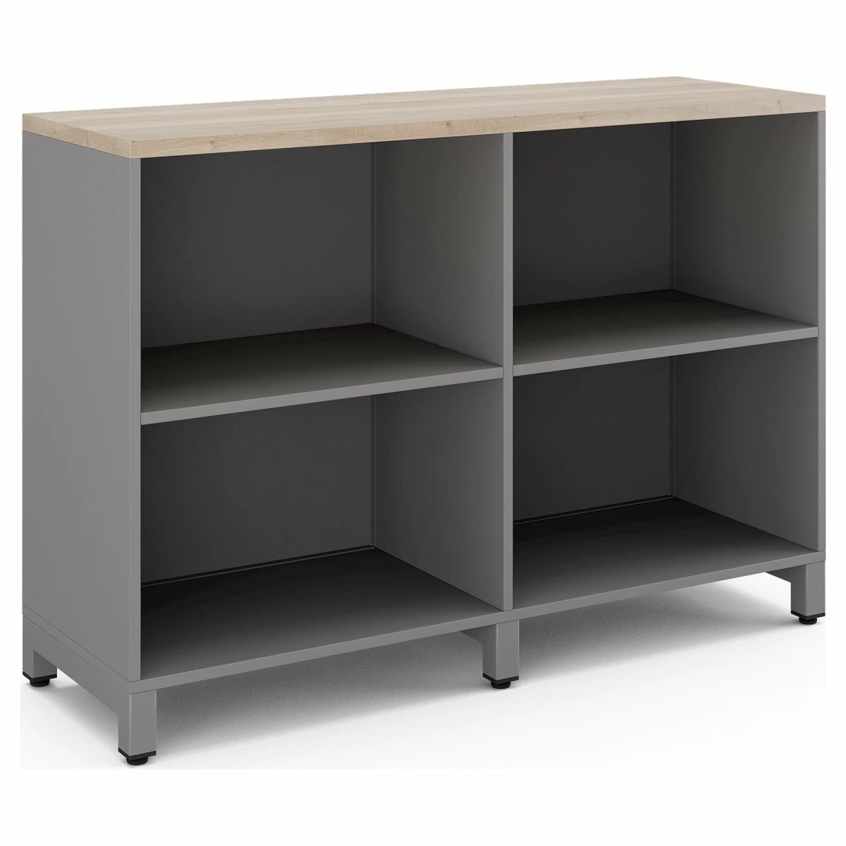 Шкаф открытый Kobor HO/2-120/40/M aluminum/natural