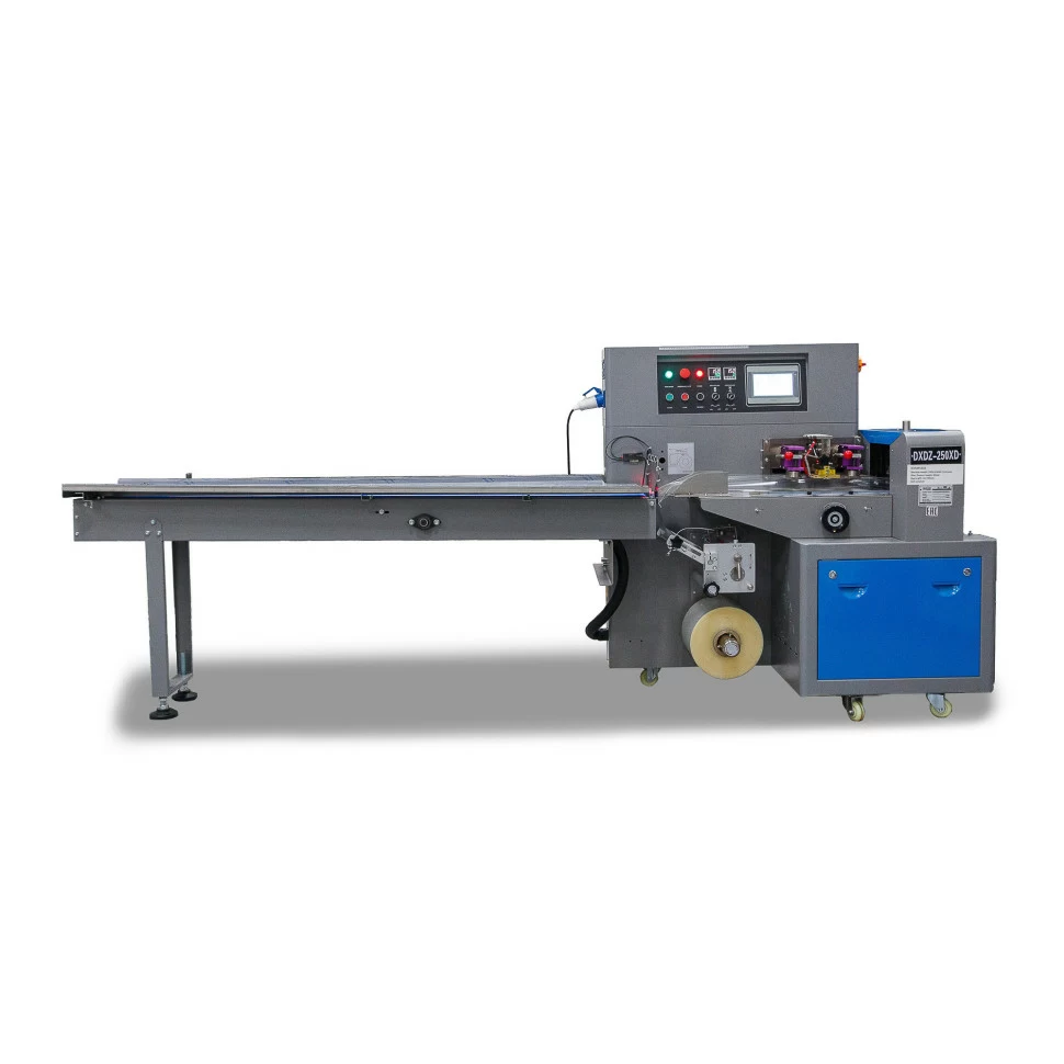 Горизонтальная упаковочная машина Hualian Machinery DXDZ-250XD (лент. 80 мм, рег. форм., S 250, L 120-280, H 60)
