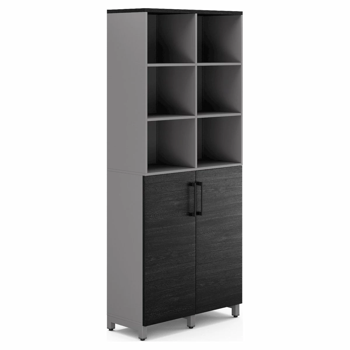 Шкаф распашной Kobor HR/3/3-90/60/M aluminum/wood