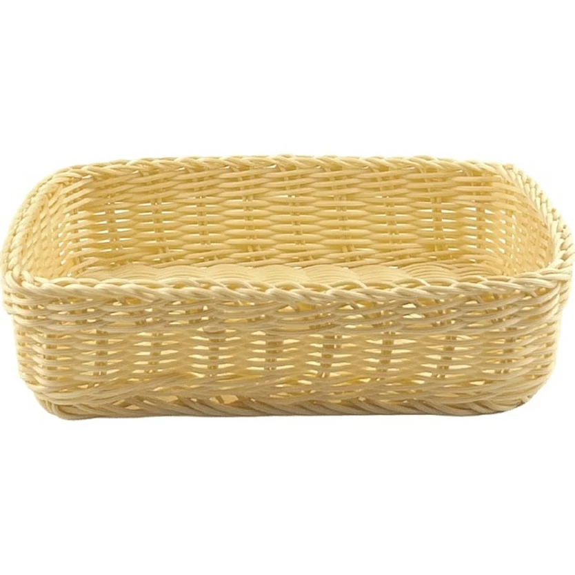 Корзина для хлеба прямоуг. 23*15*6,5 см. бежевая полиротанг MGProf /1/60/