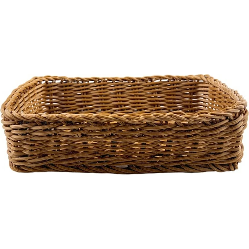 Корзина для хлеба прямоуг. 24,5*17*6 см. коричневая полиротанг MGProf /1/50/