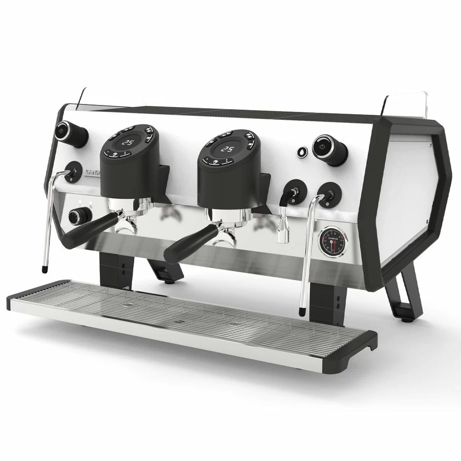 Кофемашина Sanremo D8 2 высокие гр, Cold Touch+Экономайзер, белая/черная