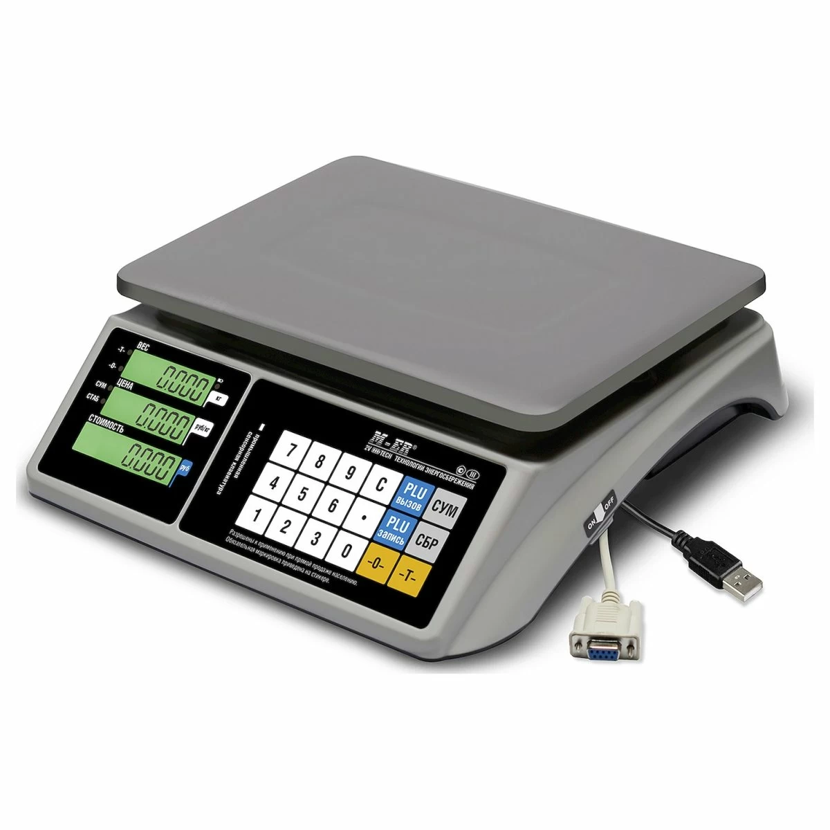 Весы торговые Mertech M-ER 328AC-6.1 LCD с RS-232 и USB(COM)