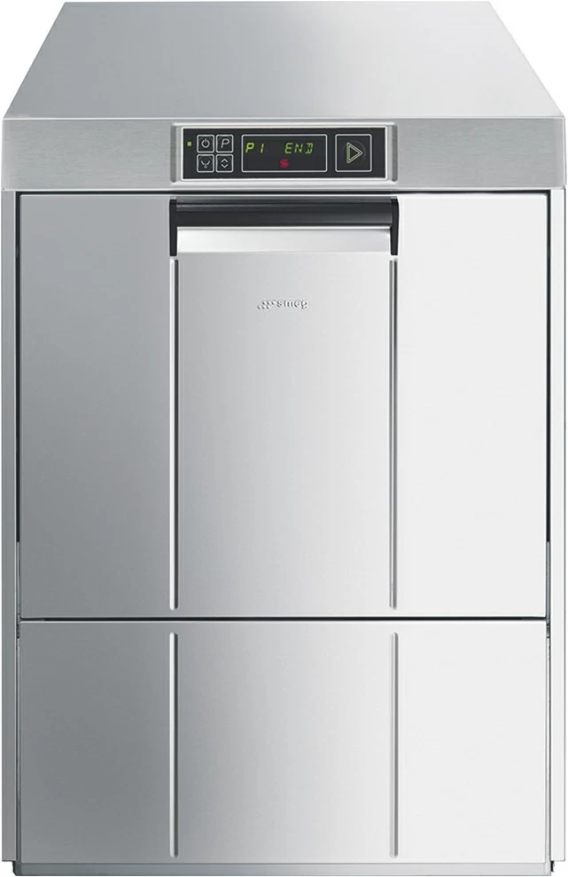 Машина посудомоечная фронтальная SMEG SPD 515 S кассеты 50*50 см, сливная помпа с фильтром, дозаторы моечного и ополаскивающего средств., электронная
