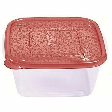 Контейнер для продуктов квадр. 2,1 л 19*19*9см п/п бордовый, голубой (4311477) /1/24/